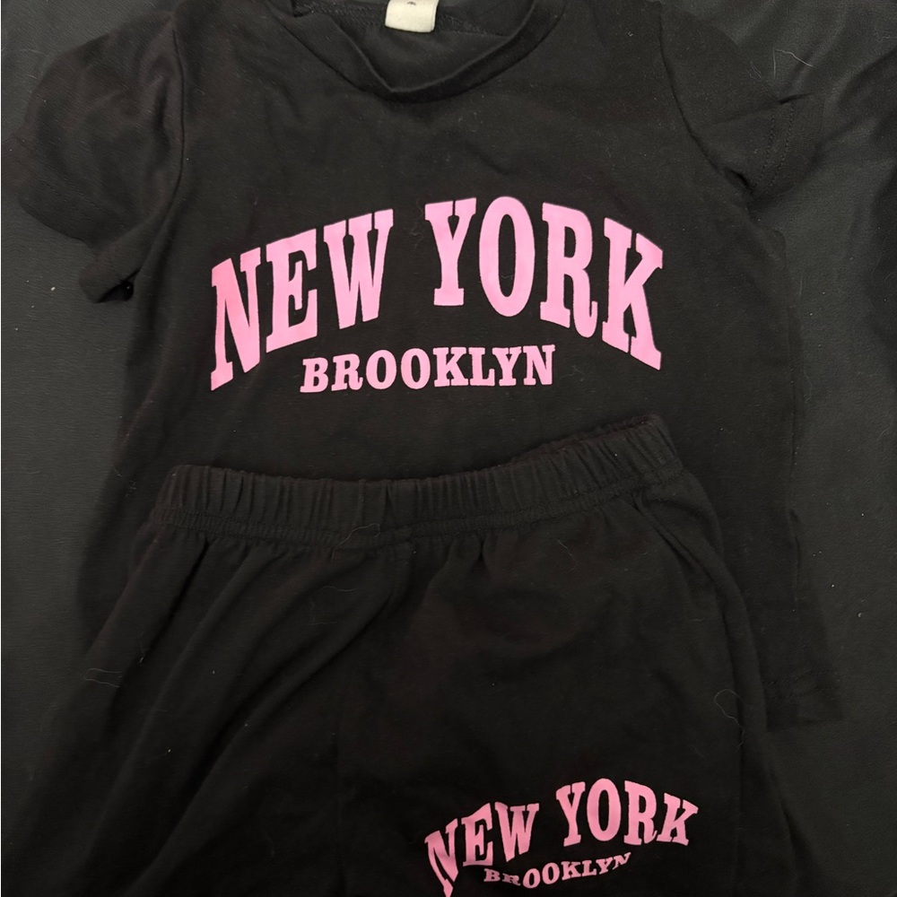 SHEIN Black and Pink New York Top
